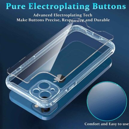 Transparent electroplating phone case with button covers for protection and style.