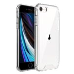 Clear protective case for iPhone with visible Apple logo.