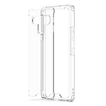 Transparent clear phone case showcasing its slim design.
