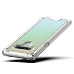 Transparent phone case showcasing camera cutouts and sleek design.