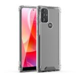 Clear protective case for a Motorola smartphone.