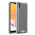 Clear rugged phone case on a smartphone showing screen and back protection.