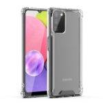 Clear protective phone case showcasing a smartphone with a pink and green screen.