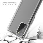 Clear phone case with impact cushioning, protecting against drops.