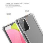 Clear phone case with raised edges for camera and screen protection.
