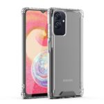 Smartphone with a clear protective case showcasing its design.