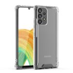 Clear protective case for a Samsung smartphone with reinforced corners.
