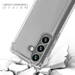 Clear phone case with reinforced corners for impact protection.