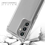 Clear phone case with reinforced corners for impact cushioning and camera protection.