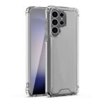 Clear protective phone case with reinforced corners for a modern smartphone.