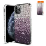 iPhone case with a sparkling purple gradient design.
