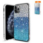 Glittery blue and silver phone case with star-like sparkle design.