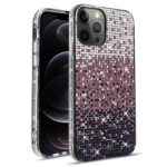 Elegant phone case with pink and silver glitter design.