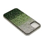 Green and silver glittery phone case with a gradient design.