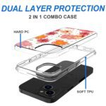 2-in-1 combo phone case with dual layer protection: hard PC and soft TPU.