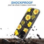 Phone with shockproof case falling onto rocky ground, protected from damage.