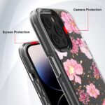 Protective floral phone case with camera and screen guards.