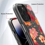 Phone case with floral design and protective features.