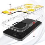 Transparent phone case with floral design and TPU protection.