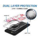 Dual layer phone case with hard PC and soft TPU protection.