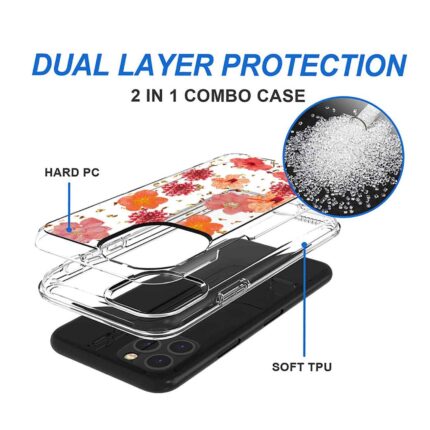 Illustration of a dual-layer phone case with hard PC and soft TPU protection.