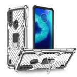 Rugged phone case with kickstand and reinforced corners for extra protection.