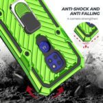 A rugged green phone case with anti-shock and anti-fall features.