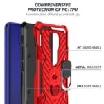 Durable phone case with hard PC shell, metal bracket, and soft TPU shell for full protection.