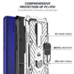 Diagram showing a rugged phone case with multiple protective layers.