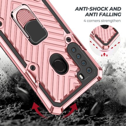 Durable pink phone case with anti-shock and anti-fall protection.