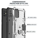 A rugged phone case with multiple protective layers and metal brackets.
