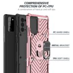 Diagram showing a multi-layer phone case with PC hard shell, metal bracket, and TPU soft shell.