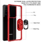 Diagram of a dual-layer phone case with protective materials.