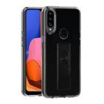 Clear protective phone case on a smartphone with a dual camera.