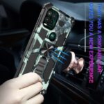 Person installing a transparent phone case on a smartphone.