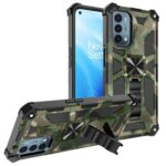 Rugged camouflage phone case with kickstand for enhanced protection.