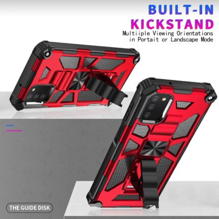 Smartphone case with built-in kickstand and rugged design.