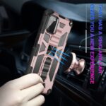 Person holding a rugged smartphone with a car mount in the background.