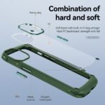 Phone case with hard back and soft TPU edges for protection and easy installation.