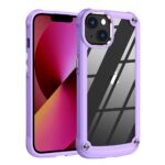 Purple rugged phone case with clear back on a smartphone.