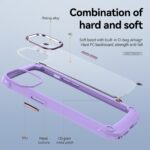 Purple phone case with hard and soft layers for protection.