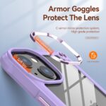 Phone case with armor goggles protecting the camera lens.