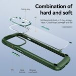 Exploded view of a phone case with hard and soft layers.
