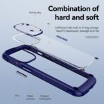 Exploded view of a hybrid phone case showing hard and soft layers.