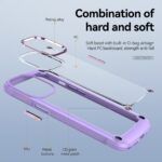Exploded view of a purple phone case showing its hard and soft layers for protection.