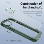 Exploded view of a phone case showing hard frame and soft edges for protection.