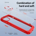 Red phone case with soft edges and hard back for protection.
