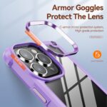 Purple armor goggles protect smartphone camera lenses effectively.
