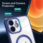 Phone case with raised edges for screen and camera protection.