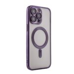 Purple phone case with MagSafe compatibility and camera protection.